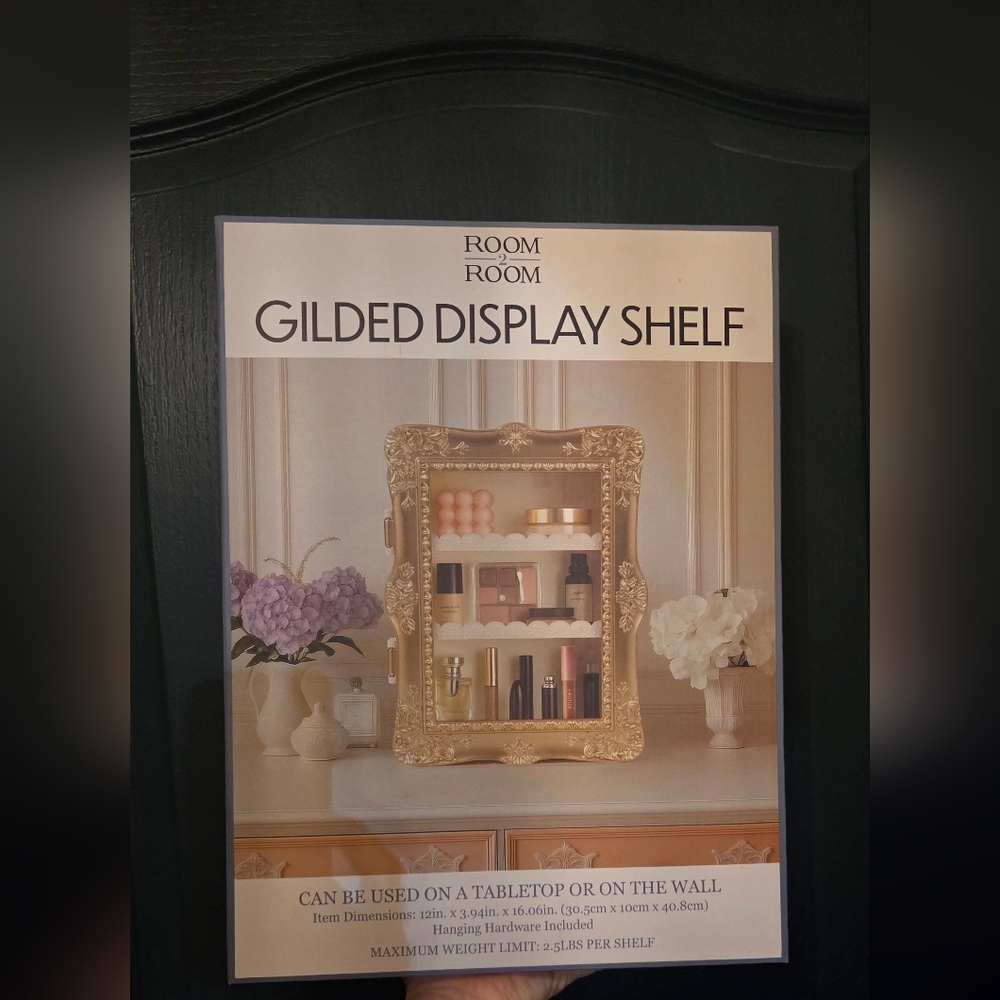 TikTok VIRAL Vanity Display Shelf Room2Room Gilded Gold Shelf